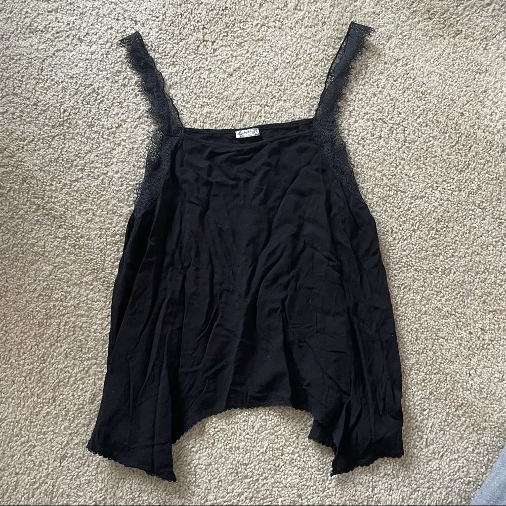 FREE PEOPLE Intimately Lace Strap Dobby Dot Top